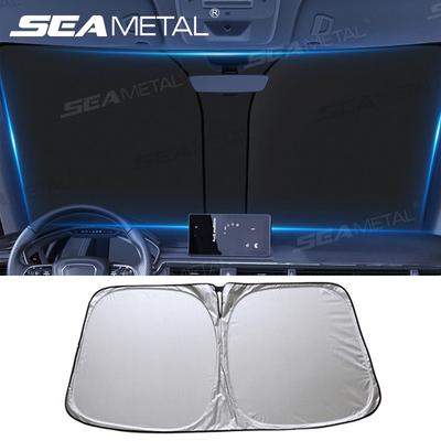 Seametal Car Windshield Sun Shade Cover Foldable Front Window Sun Visor Blocks Uv Refletive Car Parasol Sunshade Protector Cover