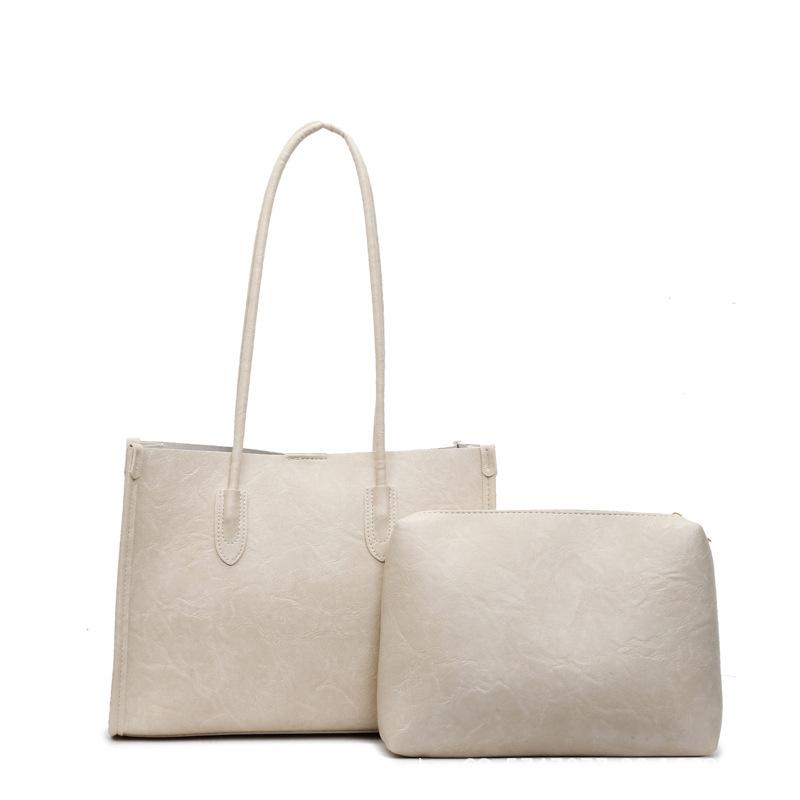 Simple Retro Large-capacity Mother and Child Bag Women's 2025 New Versatile Commuter Tote Bag Fashionable Texture Shoulder Bag