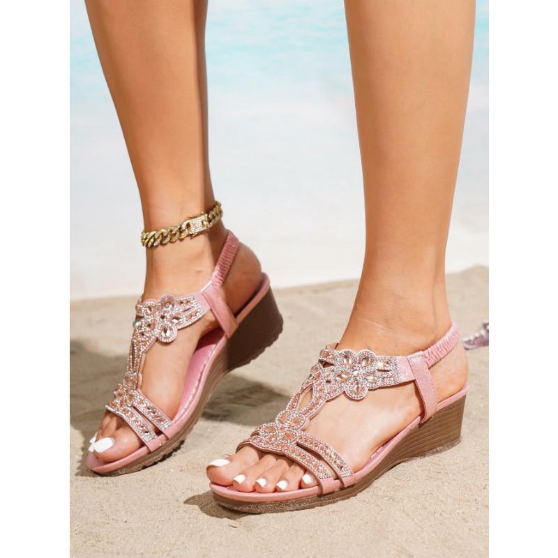 Women's Platform Wedge Sandals European and American Fashion New Rhinestone Women's Sandals