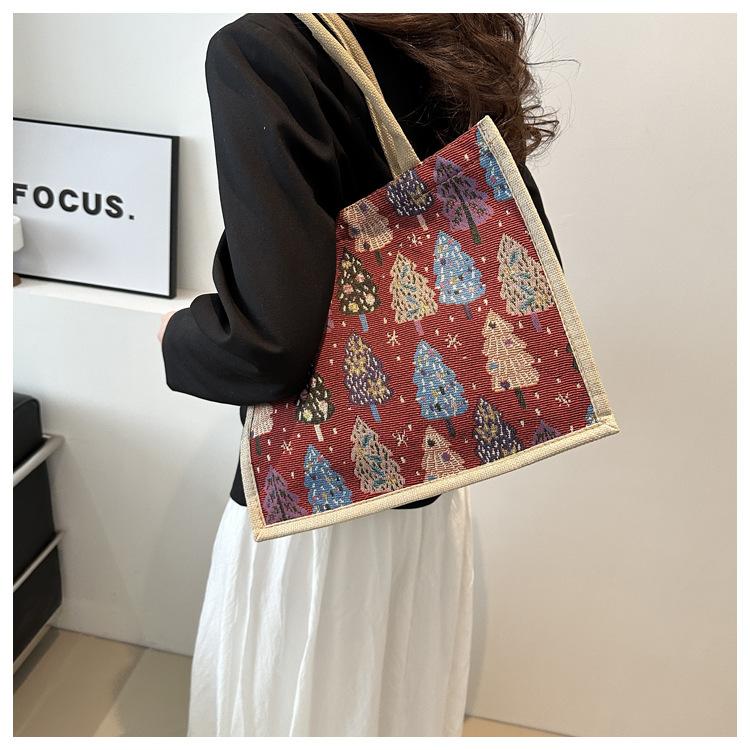 Linen Bag Hand-painted Cotton Sacks Jute Portable Imitation Sacks Linen Bags Shopping Bags Laminated Bags