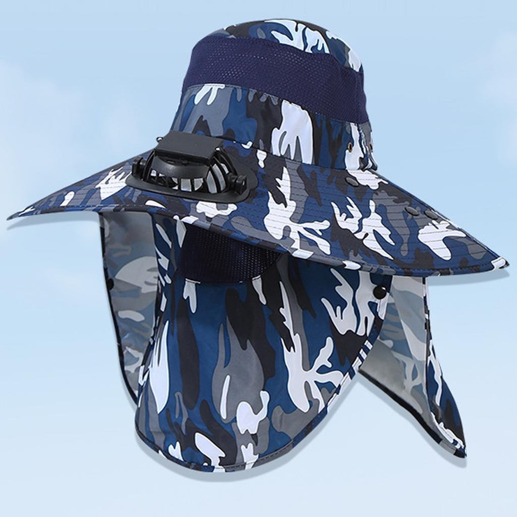 Outdoor Mountaineering Fishing Sun Hat With Large Solar Fan