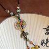 Vintage Bohemian Long Sweater Necklace Asymmetric Geometric Bohemian Necklace  for Girls