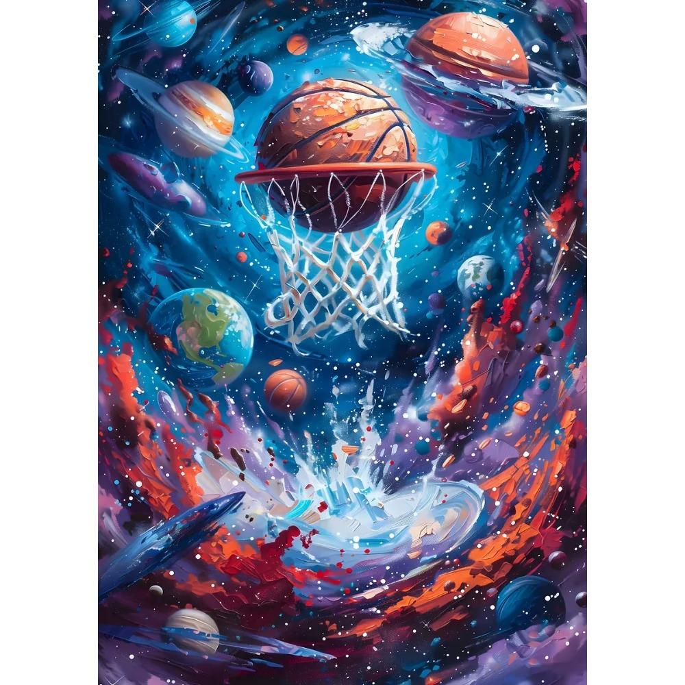 Vibrant Astonishing Basketball Landscape Posters Cool Space Basketball Modern Prints Canvas Wall Pictures Home Living Room Decor
