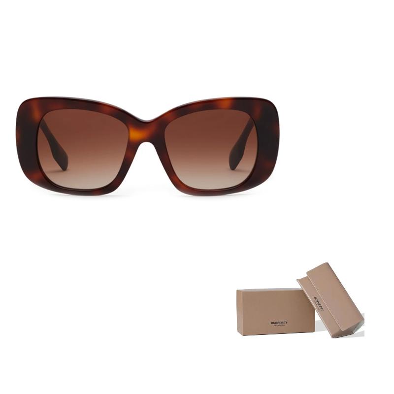 

Burberry Wide Logo Letter Decoration Acetate Metal Plate Irregular Shaped Sunglasses for Women Brown F коричневый