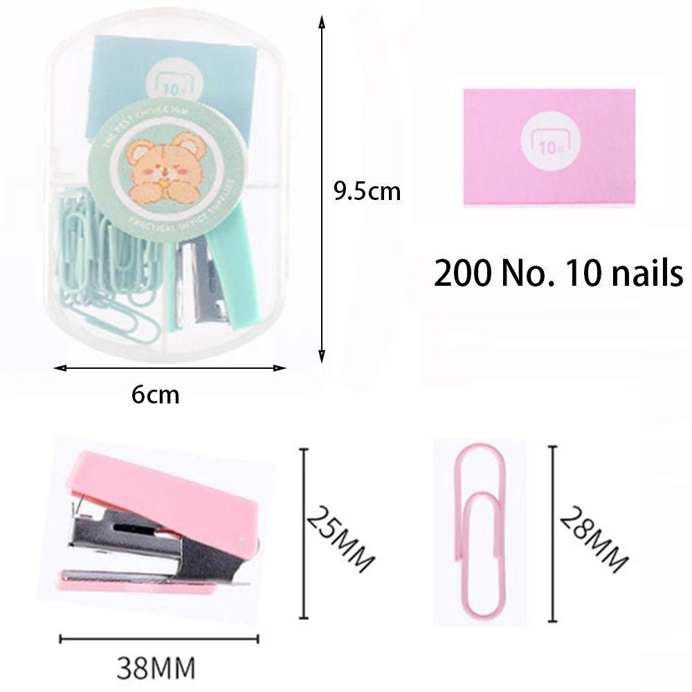Morandi Color Student Paper Binder Mini Stapler Stapling Machine Stapler with Staples Stapler Set