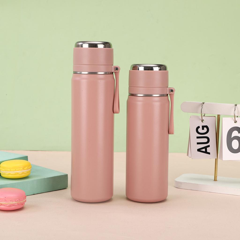 Stainless Tea Drink and Water Separation Sling Vacuum Mug Stylish Portable Student Water Mug Jump Cap Straight Cup Durable