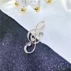Broșe de Modă cu Cristale Broșă cu Pietre Strălucitoare Notă Muzicală Pin Trendy Broșe cu Perle Imitație Pin de Nuntă pentru Femei Cadou Petrecere