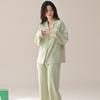 Pure cotton pajamas women's long-sleeved spring and autumn new women's autumn loungewear pull-frame cool cotton thin autumn and winter suit