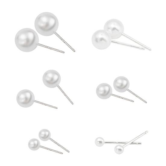 

6 пар женских серег-гвоздиков, круглые серьги-гвоздики из искусственного жемчуга, гладкие легкие серьги-гвоздики для вечеринок и выпускных вечеринок, женские украшения для ушей Sets