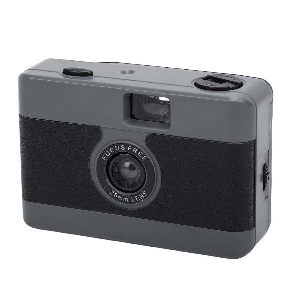 35mm Film Camera Vintage Style Reusable Camera Built In Flash for Travel Photography Black