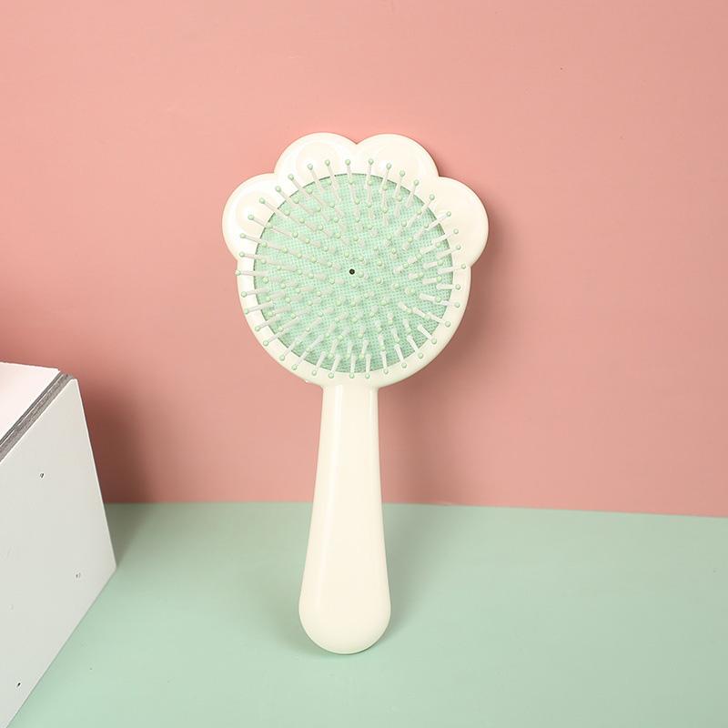 Solid Color hand-held Cat's Paw Shape Comb Traveling Portable Small Massage Comb Women Girl Air Cushion Hair Brush Styling Tool