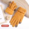 New warm and cold touch screen gloves thickened and velvet women's winter knitted gloves to keep out the cold