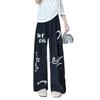 Graffiti Puppy Wide-leg Pants Women's Summer Thin New High-waisted Loose-hanging Casual Straight Sweatpants