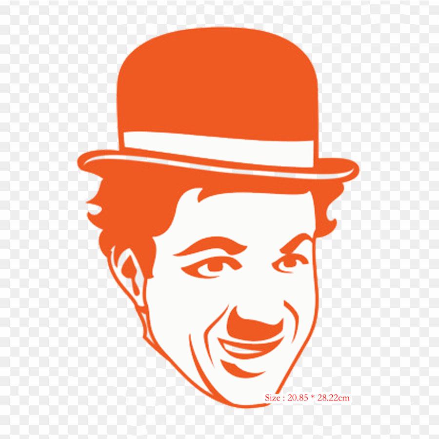 Charlie Chaplin Dibujo Tramp Drawing Iron On Heat Transfer Printing Vinyl Patches Sticker for Clothes DIY Appliques Washable Patches