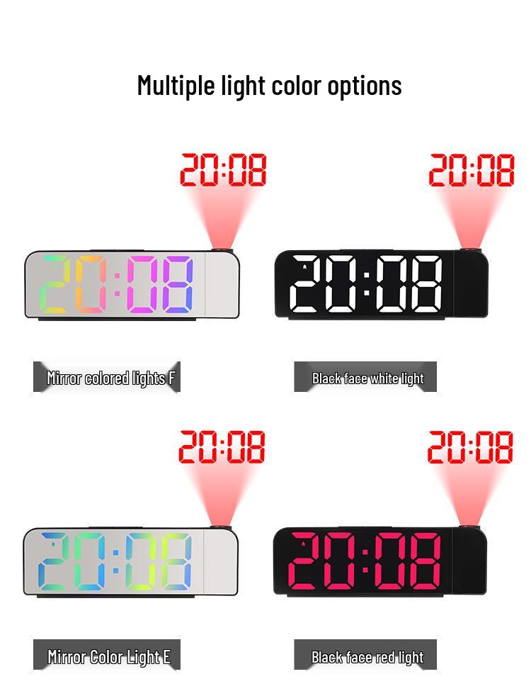 LED Projection Alarm Clock with Large Display and Temperature 8013