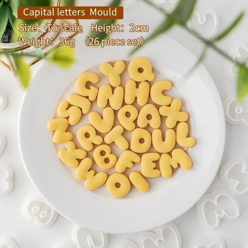 New Mini 26 Alphabet Set Biscuit Mold Cookie Cutter with 26 Uppercase English Letter Shapes Cutting Mold Pastry Baking Tools