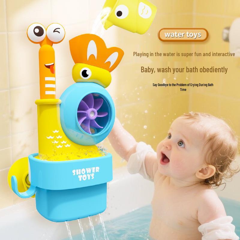 Telescopic Snail Spin-and-Play Water Sprinkler Baby Bath Toy