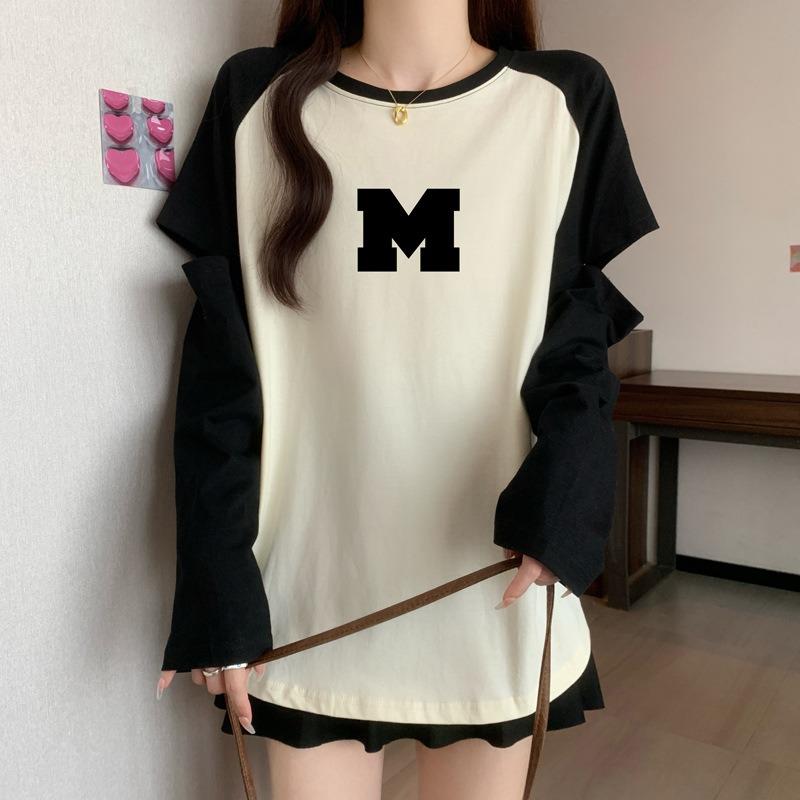 Plus Size Women's Autumn Hollow Out Long Sleeve with A Base Top
