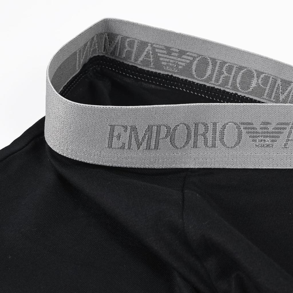 Emporio Armani men's boxer briefs, plain with logo, 3-pack, XL size, black/gray, EM000260 AF20671 MC374, Made in Italy [Parallel Import]
