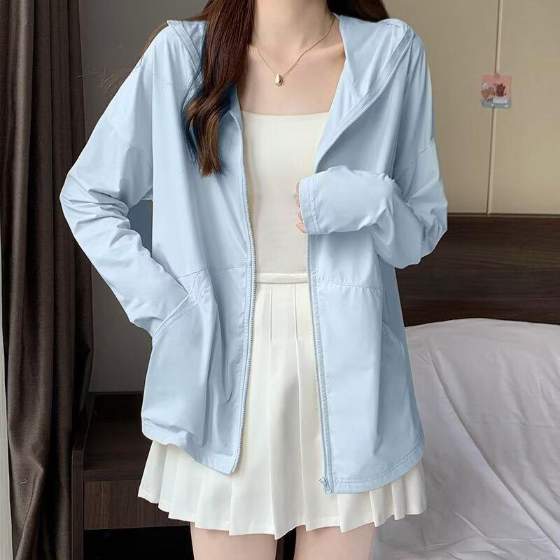 Women's lightweight ice silk sun protection clothing, UV protection, 2026 summer model, loose-fitting, breathable sun protection clothing