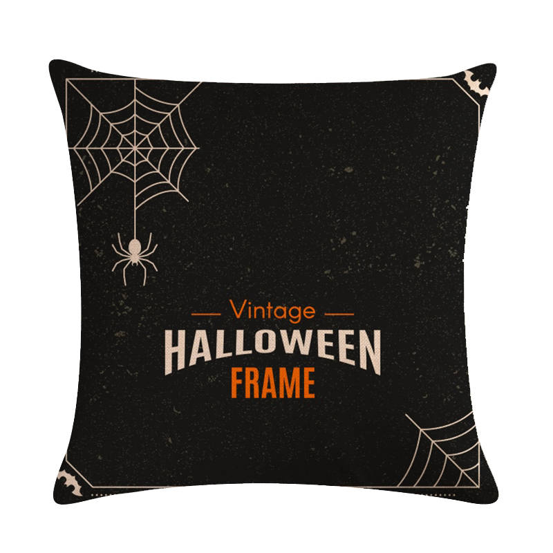 Home Decoration Pumpkin Cat Witch Halloween Happy Printing Poly Pillow Pillow Case Funda De Almohada