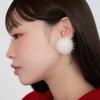 Mink Fur Earring - Ivory