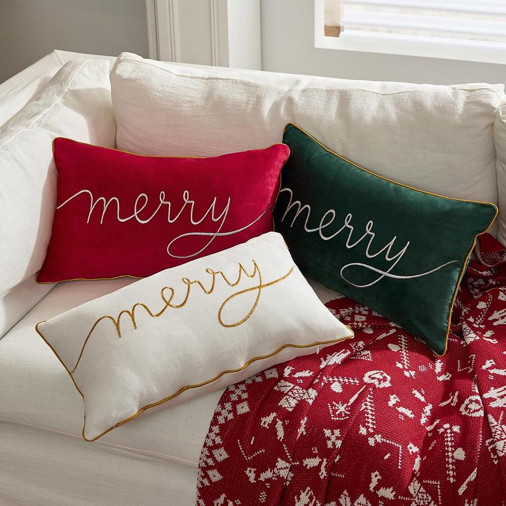 New Cross-Border Merry Christmas Pillowcase Holiday Decoration Cushion Cover for Living Room