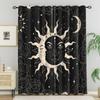 Sol Måne Mörkläggningsfönstergardiner Sol Måne och Stjärnor Svart Himmel Designmönster Gardiner för Vardagsrum Sovrum Sovsal