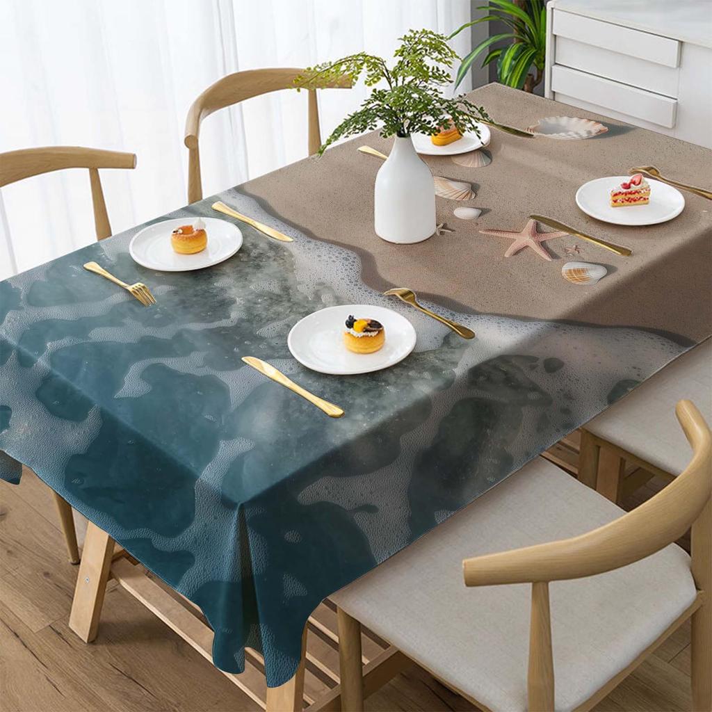 Ocean Series Polyester Tablecloth: European Style Dining & Festival Decor for Home and Hotel.