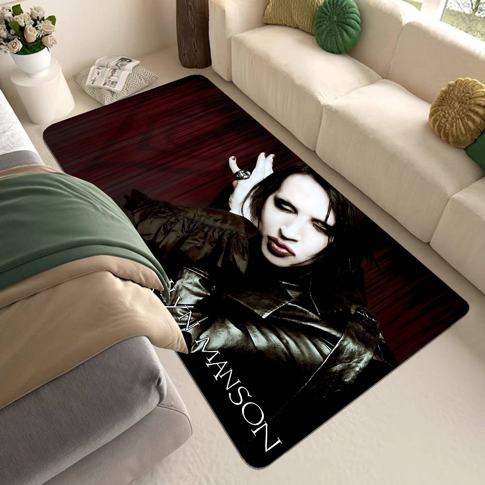 

Marilyn Manson Industrial Rock Band Hallway Carpet Washable Non-Slip Living Room Sofa Chairs Area Mat Kitchen Doormat Area Rug 40cm x 60cm