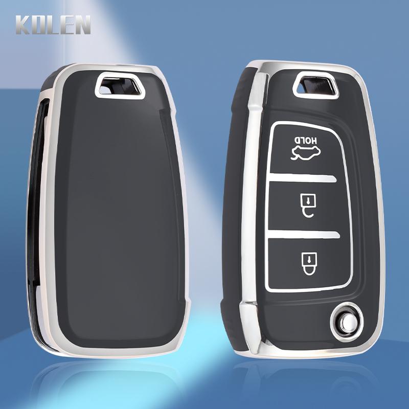 New Tpu Car Flip Key Case Cover Shell For Hyundai Elantra Solaris I30 I35 I40 Ix35 Sonata Santa Fe Tucson Verna Celesta Accent