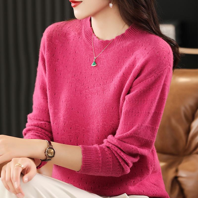 Women's Loose Fit Knit Wool Sweater - New Style, Lazy Autumn/Winter Base Layer, Round Neck Top