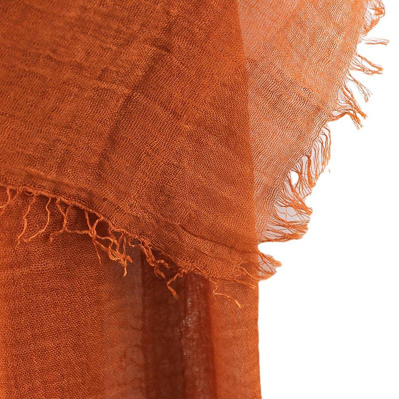 Women's Cotton Linen Silk Scarf - All-Season, Solid Color, Versatile Head and Sunshade Wrap