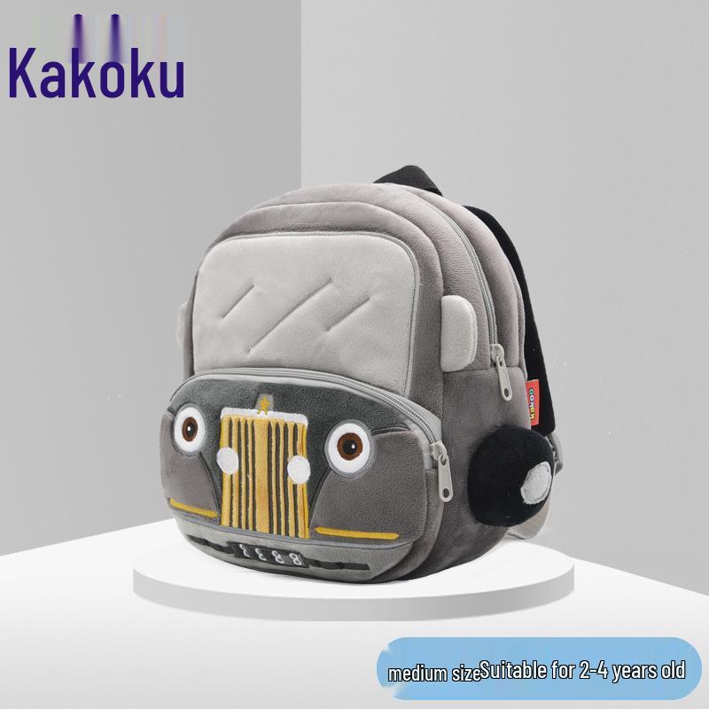 Customizable Plush Cartoon Car Backpack for Kids 2-4, Printed with Logo - Perfect for Kindergarten.