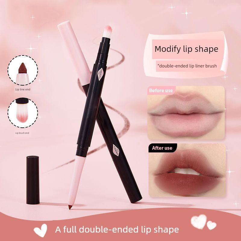 Double-Headed Lip Liner Waterproof Long Lasting and Does Not Fade Genuine Goods Official Flagship Store Nude Color Nature Hook Line Lip Lipstick Pen