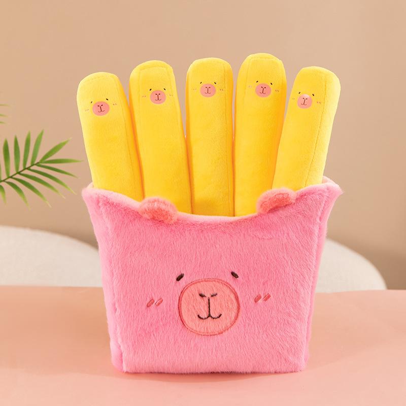

Fries French Capybara Plush Toys Cartoon Snacks Animals Fill Doll Gift Xmas 30cm/11.81in розовый