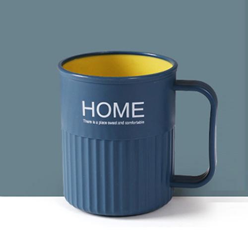 Two-color mouthwash cup household brushing cup washing cup couple simple toothbrush cup hit color ribbon handle tooth cylinder