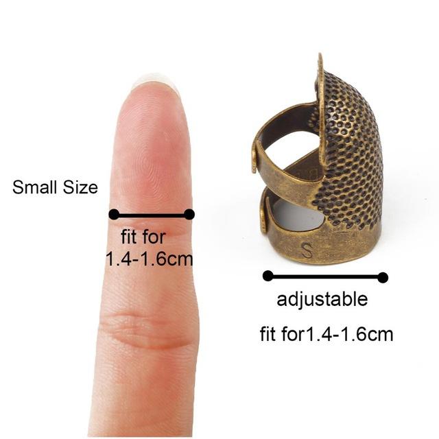 Adjustable Vintage Sewing Thimble, Handmade Anti-Slip Embroidery Anti-Loop, Vintage Acupressure Needle Ring Finger Holder