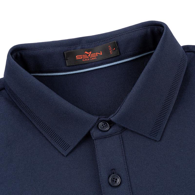 Qipai Men's Jacquard Breathable Anti-Bacterial Short-Sleeve Polo Shirt