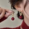 New Year's Wine Red Earrings