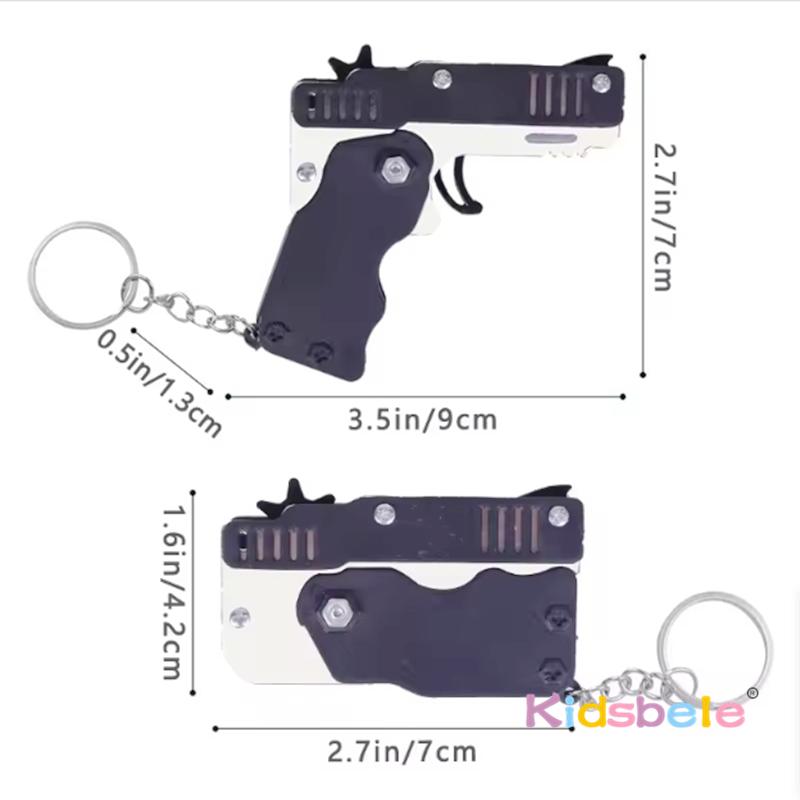 2Pcs Rubber Band Keychain Gun Competitive Shooting Toy 60 Rubber Bands Outdoor Activities Party Game Birthday Gift For Children