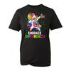 Embrace Differences Unicorn Dabbing T-Shirt, Puzzle Autism Awareness Unisex Top