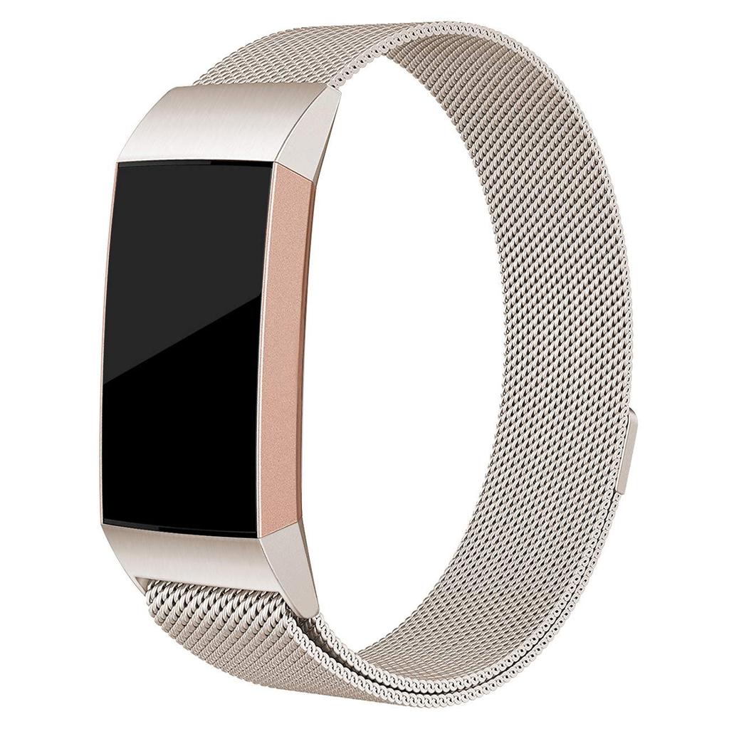 Luxury Milanese Mesh Watchband for Fitbit Charge 3 Stainless Steel Magnetic Watch Strap Replacement