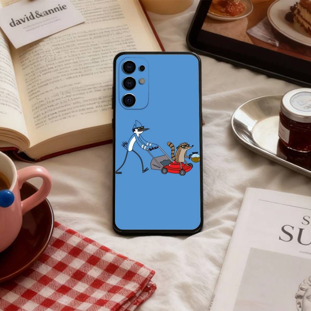 Lazy Mates M-Mordecai and R-Rigby Phone Case For Samsung S 25,24,23,22,30,21,10,9,Ultra,Plus,Lite,FE,4,5 G Soft Black Case