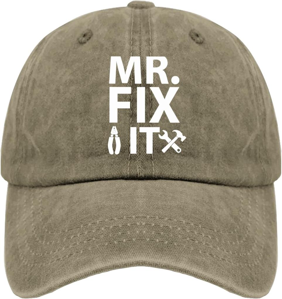 Mr Fix It Pliers Hammer Graphic Baseball Cap Casual Polyester Adjustable Adult Dad Hat