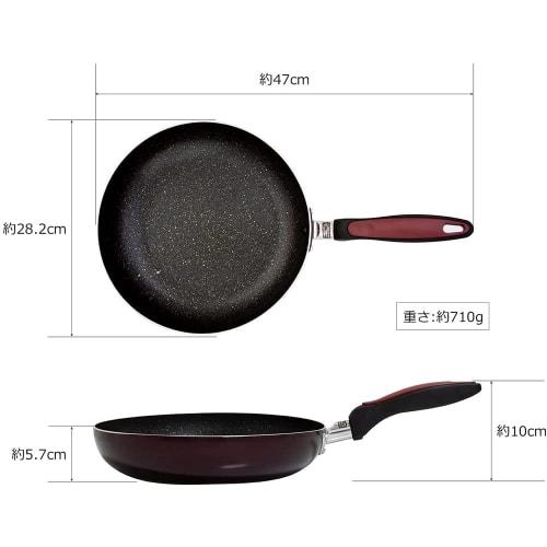 Tafuco Frying Pan, 28cm, Berry's Diamond Marble Coat, Induction Compatible, F-7173, Black