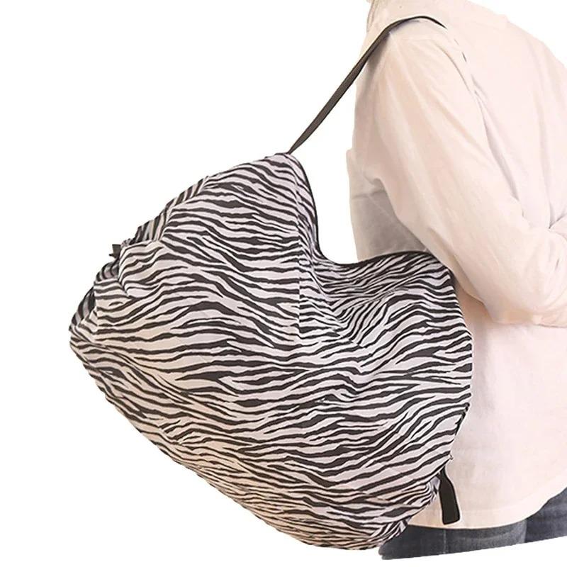 Large Foldable Shopping Bag for Grocery Shopping Travel Shoulder Bag, Portable, Thickened, Eco-friendly Supermarket Shopping Bag