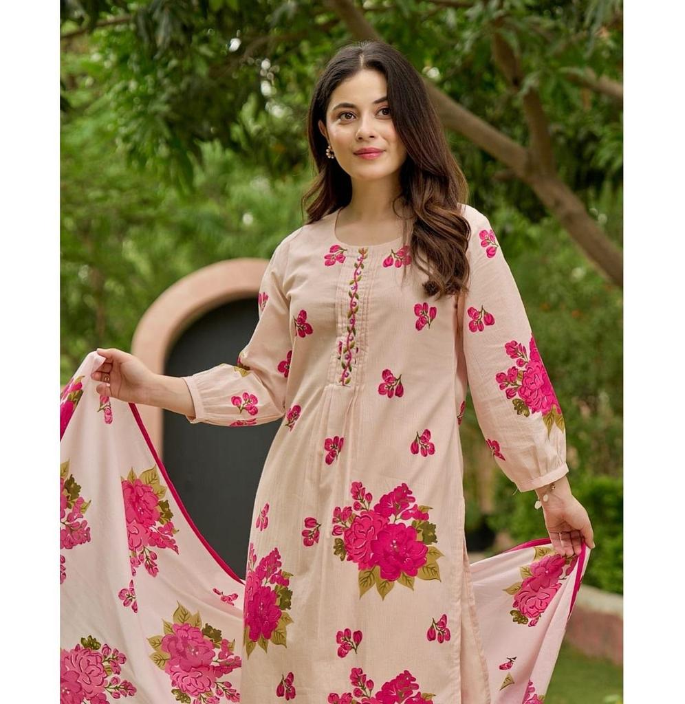 Women Designer Party Wear Kurta Pant Dupatta Set Indian Bollywood Top Tunic Kurti Suit