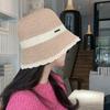 Korean-style Japanese straw fisherman hat for women with metal logo, makes the face look smaller, fully covers the face, breathable and