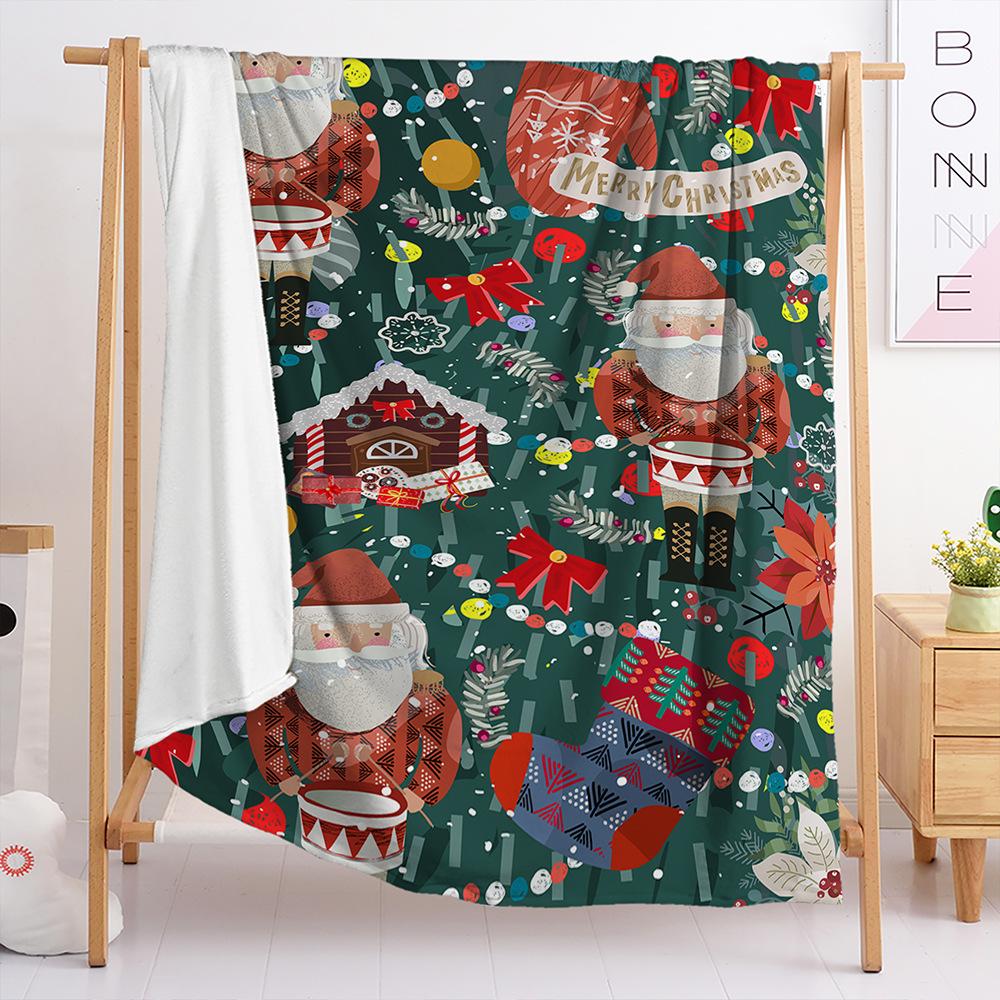 

Blanket Flannel Blanket Christmas Illustration 3D Digital Printing Blanket Blanket Living Room 120X90cm